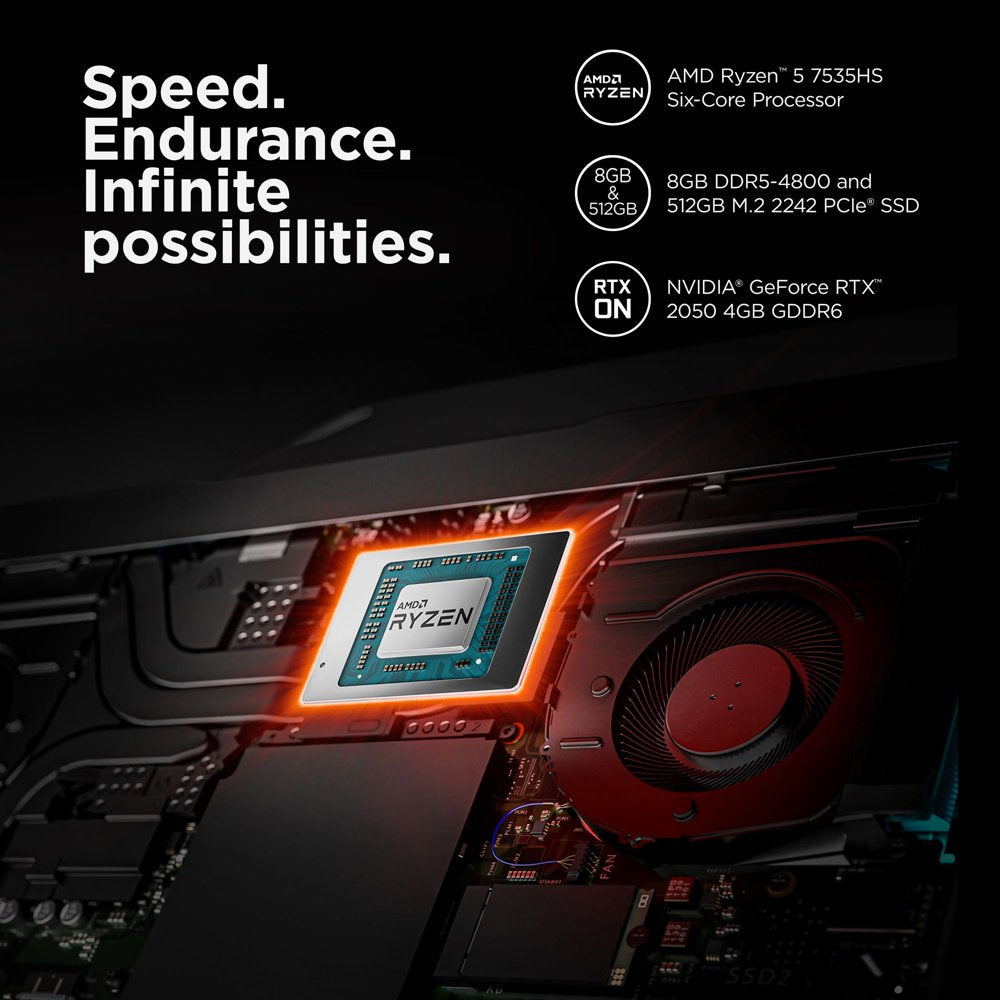 Lenovo Ideapad Gaming 3 15.6" FHD 120Hz Gaming Laptop AMD Ryzen 5 7535HS 8GB RAM 512GB SSD NVIDIA GeForce RTX 2050 4GB