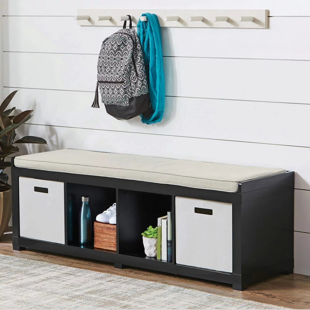 Better Homes & Gardens 4-Cube Shoe Storage Bench, Espresso