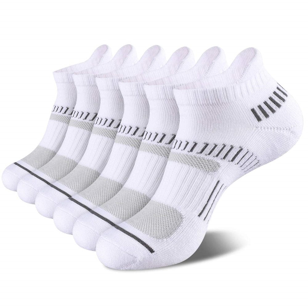 Men's Athletic Ankle Socks Mens Cushioned Breathable Low Cut Socks 6 Pairs