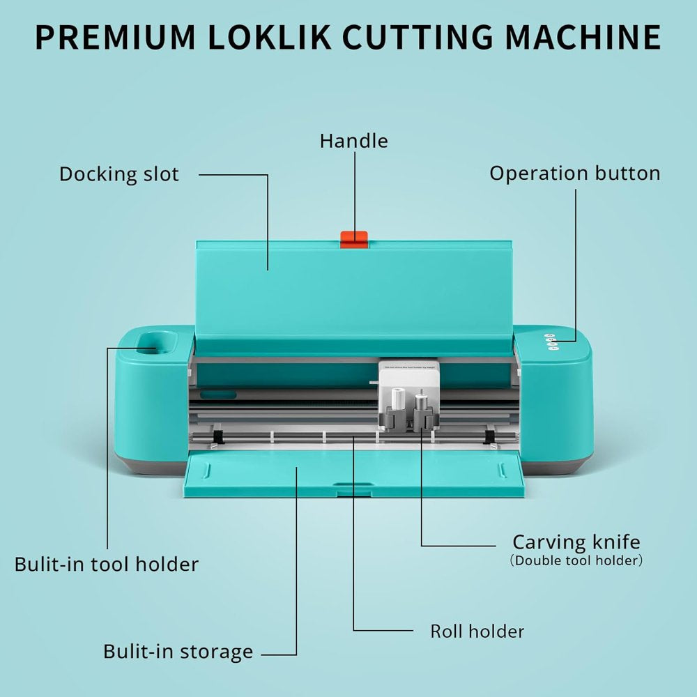 HTVRONT by LOKLiK DIY Cutting Machine for All Vinyl Crafts w/ Bluetooth & USB for Windows & Mac Vinyl Cutter Machine for Cricut Vinyl