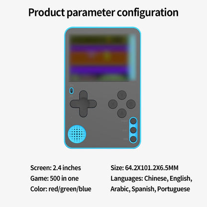 500 in 1 Retro Video Game Console Handheld 2.4 inch  Color Screen Portable Color Game Player Ultra-thin Style