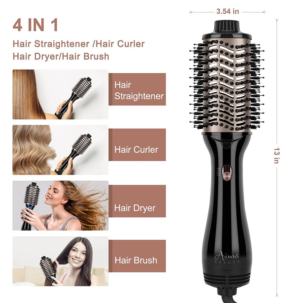 Hair Dryer Brush & Aima Beauty One-Step Volumizer Hot Air Brush, Black Blow Dryer Brush