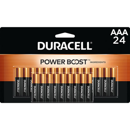 Duracell Coppertop AAA Battery with POWER BOOST™, 24 Pack Long-Lasting Batteries