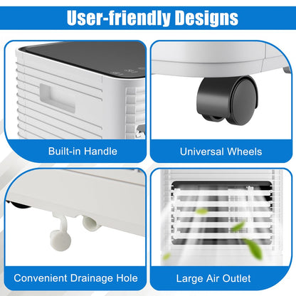 Costway 6000 BTU (10000 BTU ASHRAE) Portable Air Conditioner 3-In-1 Air Cooler W/Dehumidifier & Fan Mode