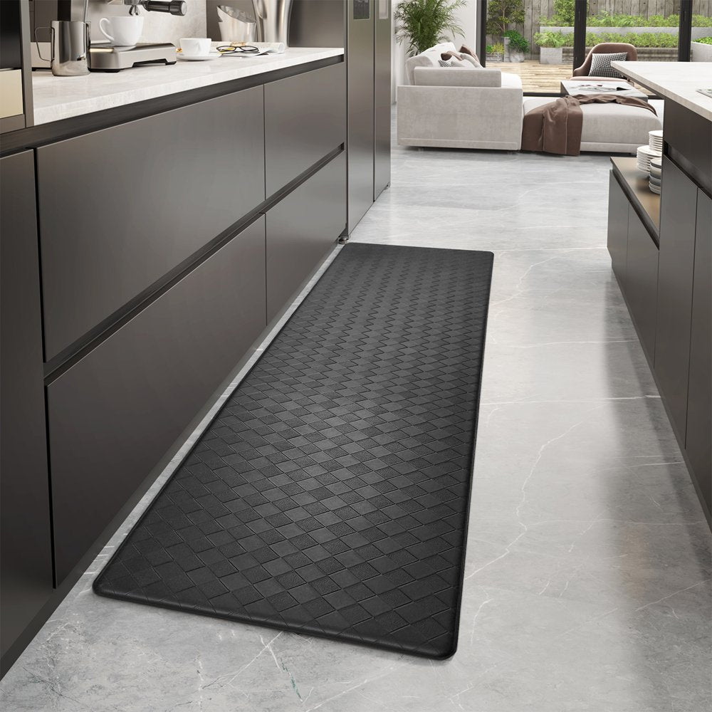  Kitchen Mat Cushioned anti Fatigue Kitchen Rugs Waterproof Non-Slip Comfort Standing Mat for Kitchen, Floor, Office, Sink, Black, 17" X 47"