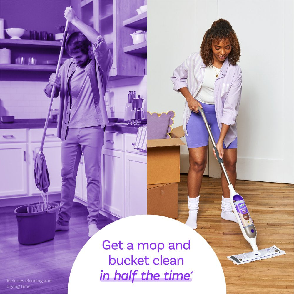 Swiffer Power Mop Wood Mop Kit for Floor Cleaning, Lemon Scent