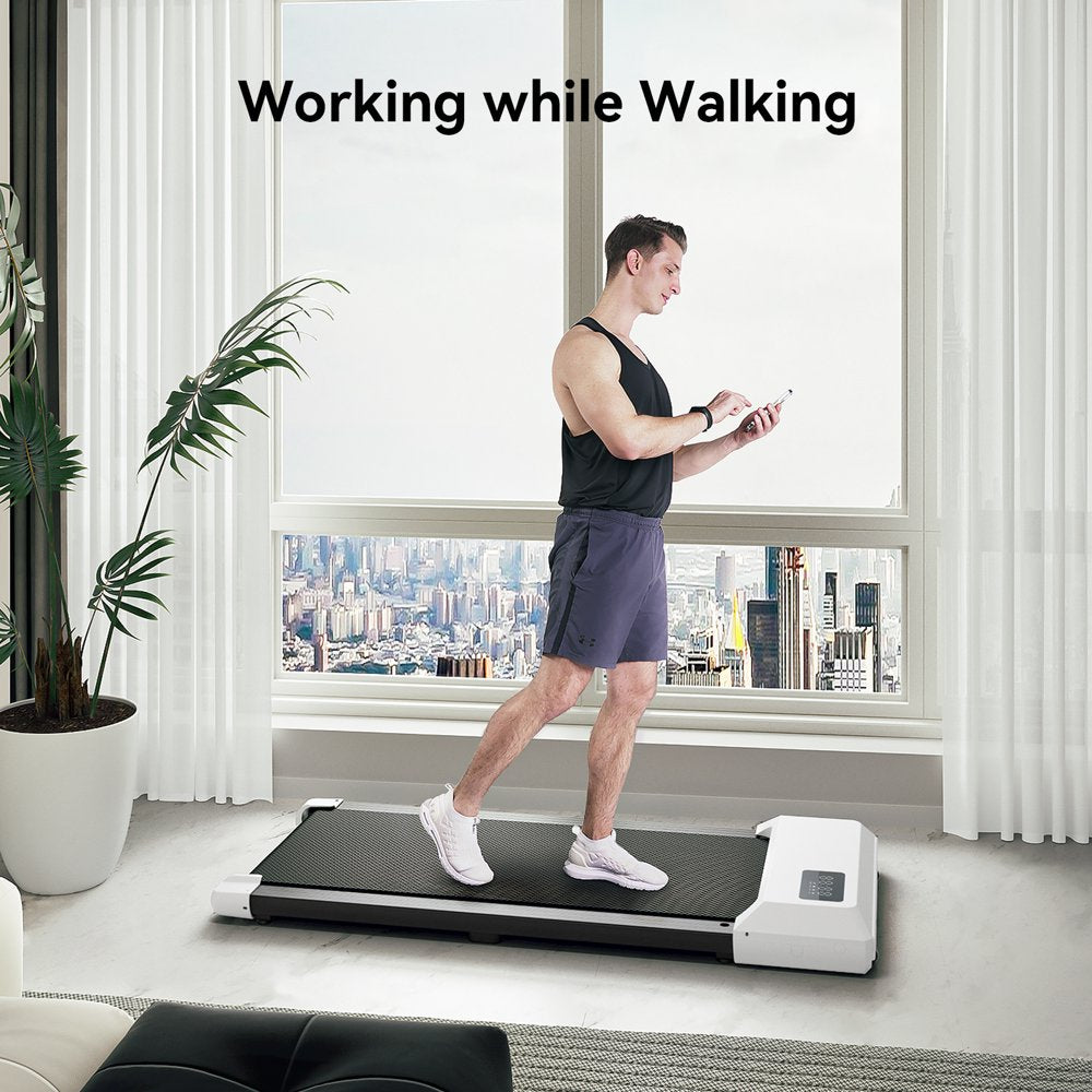 Under Desk Treadmill 2.5Hp,35.5*15.5 Walking Area Ultra-Quiet with Remote Control- Electric Sport Walking Pad Jogging for Home/Office Use(White)