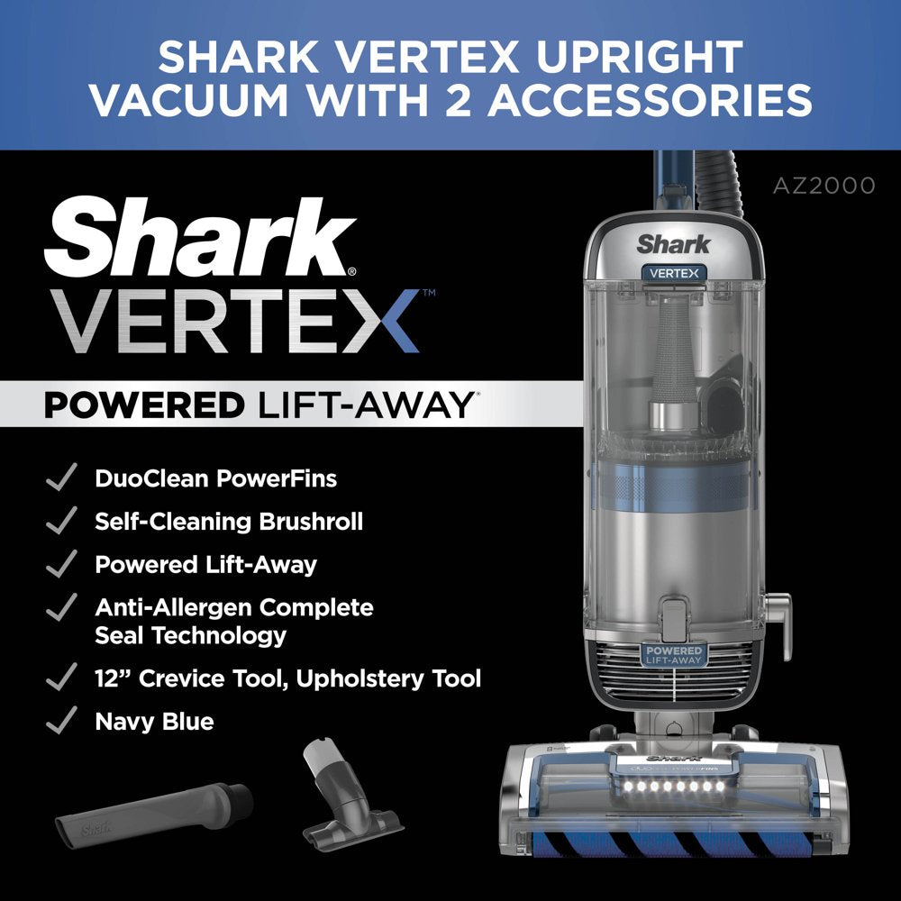 Shark® Vertex Duoclean® Powerfin Upright Vacuum Powered Lift-Away®, Self-Cleaning Brushroll