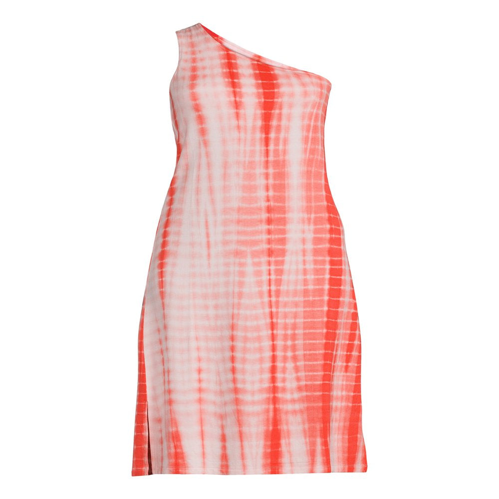 Time and Tru Women'S One-Shoulder Tie-Dye Dress