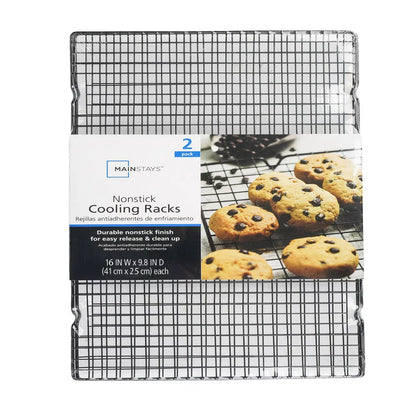 Nonstick Carbon Steel Cooling Rack, 10" x 16", Black, Set of 2, Rectangular