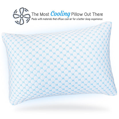 Hearth & Harbor Temperature Regulating Reversible Cooling Pillow, Memory Foam Pillow, King Pillows 20" X 36", 2 Pack