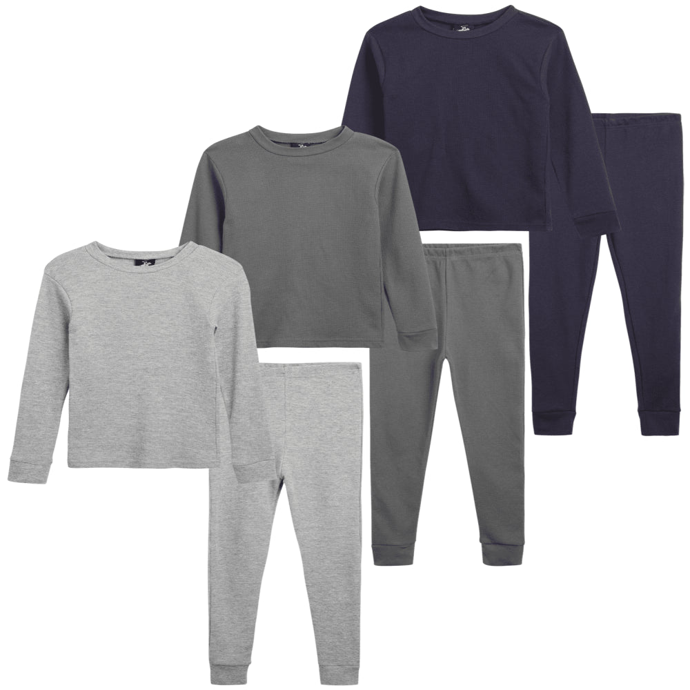 Beverly Hills Polo Club Boys' Thermal Underwear - 6 Piece Waffle Knit Top and Long Johns (2T-18)