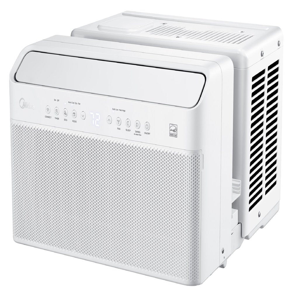 Midea Smart Inverter U-Shaped Window Air Conditioner, 35% Energy Savings, Extreme Quiet, Cools up to 350 Sq. Ft., MAW08V1QWT