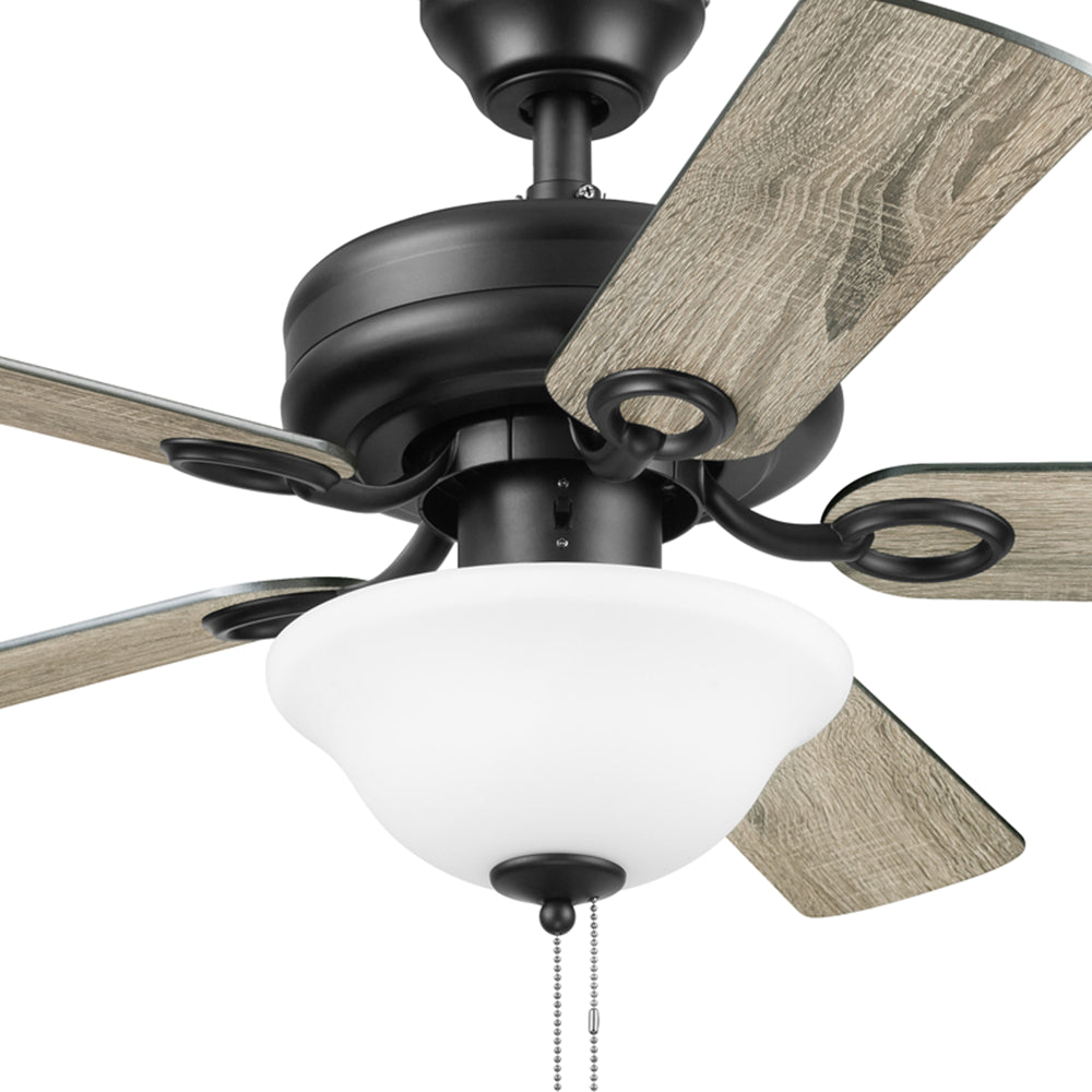 Mainstays 44" Black Traditional LED Ceiling Fan with 5 Blades, Light Kit, Pull Chains & Reverse Airflow