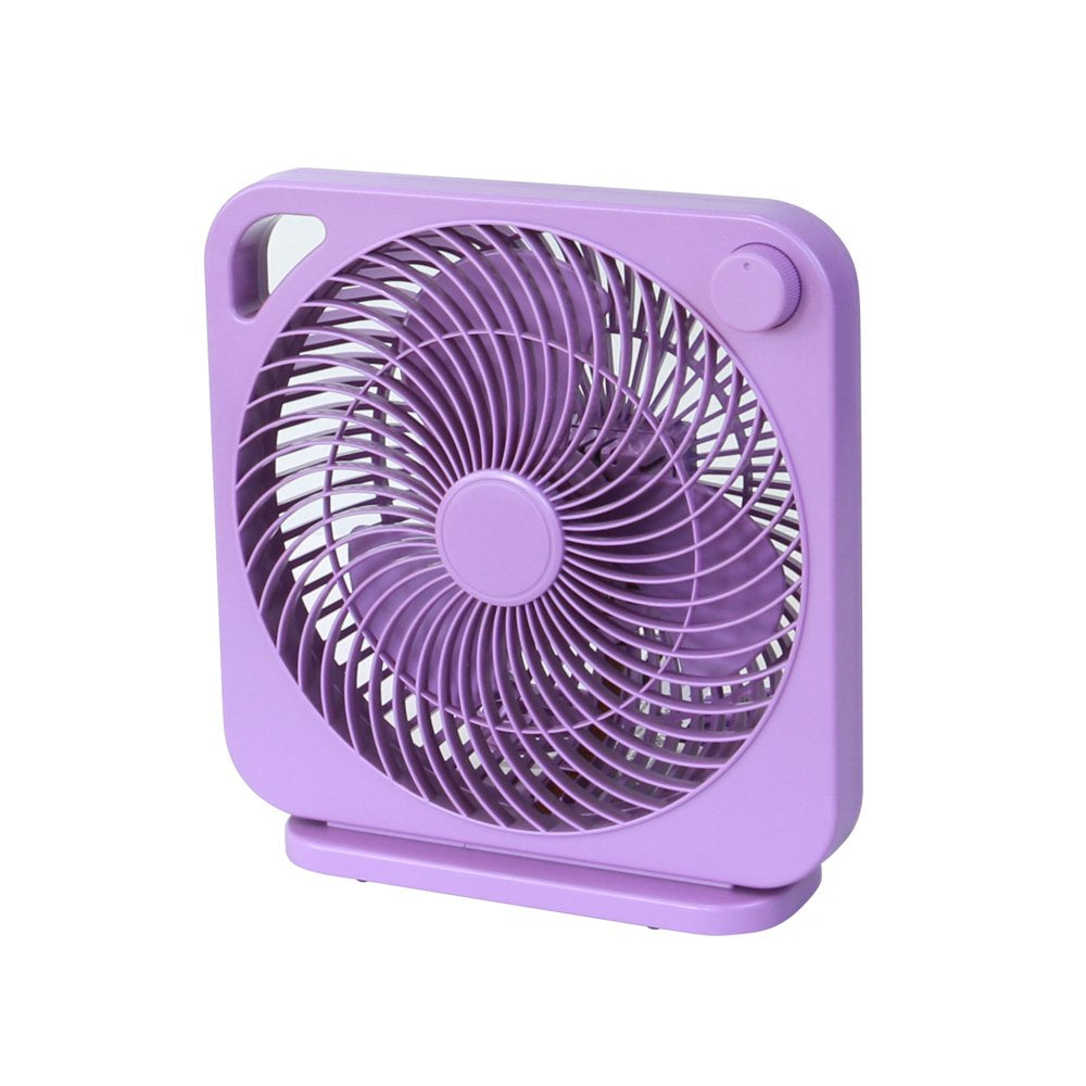 Mainstays 9 Inch Personal Box Fan with 3 Speeds Berry Chill