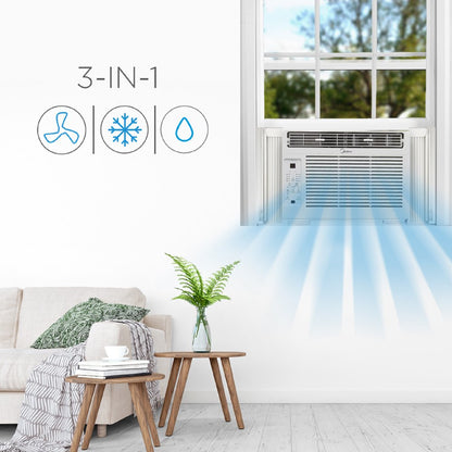 Midea 6,000 BTU 115V Window Air Conditioner with Comfort Sense Remote, White, MAW06R1WWT