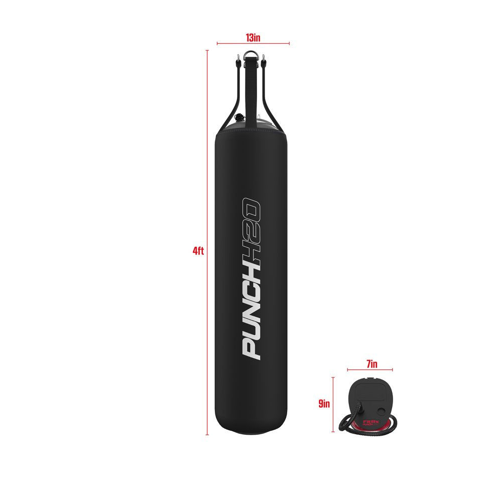 FitRx Punch H2O Punching Bag, 4ft. Water-Filled Heavy Bag, 216lbs.