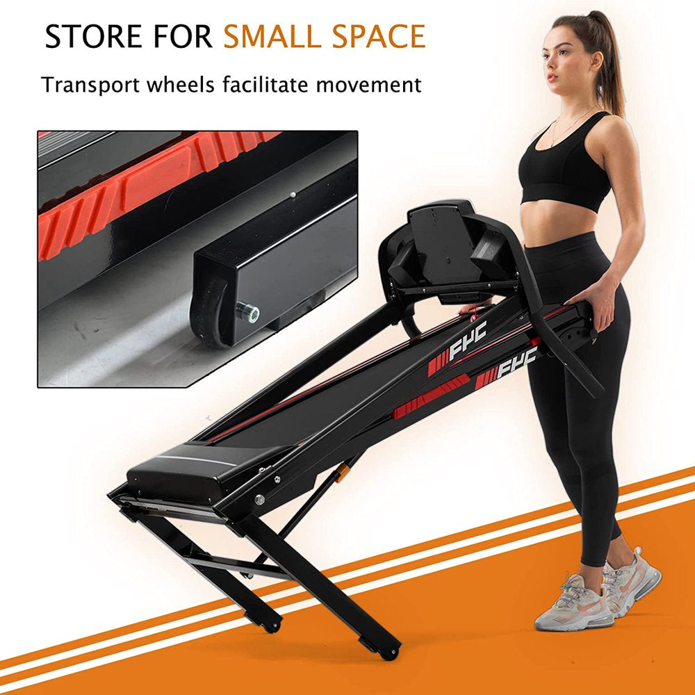 Holiday Clearance 3.5 HP Folding Treadmill with Manual Incline 330lb Capacity 12 Programs,MP3 Speakers and LCD Display,Shock Absorption,Space Saving Walking Jogging Machine for Home/Gym Cardio Use