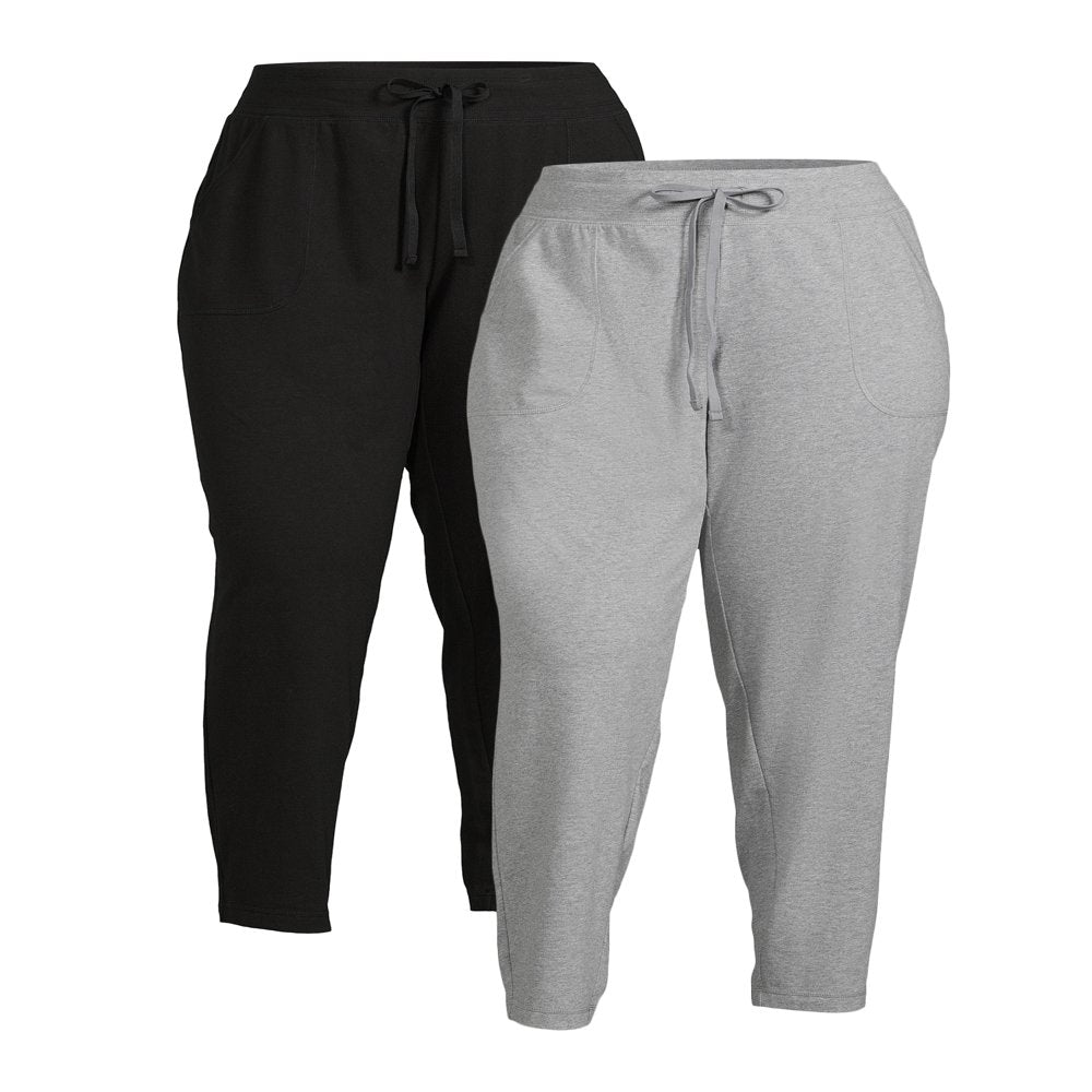  Women'S plus Athleisure Knit Pants, 2-Pack