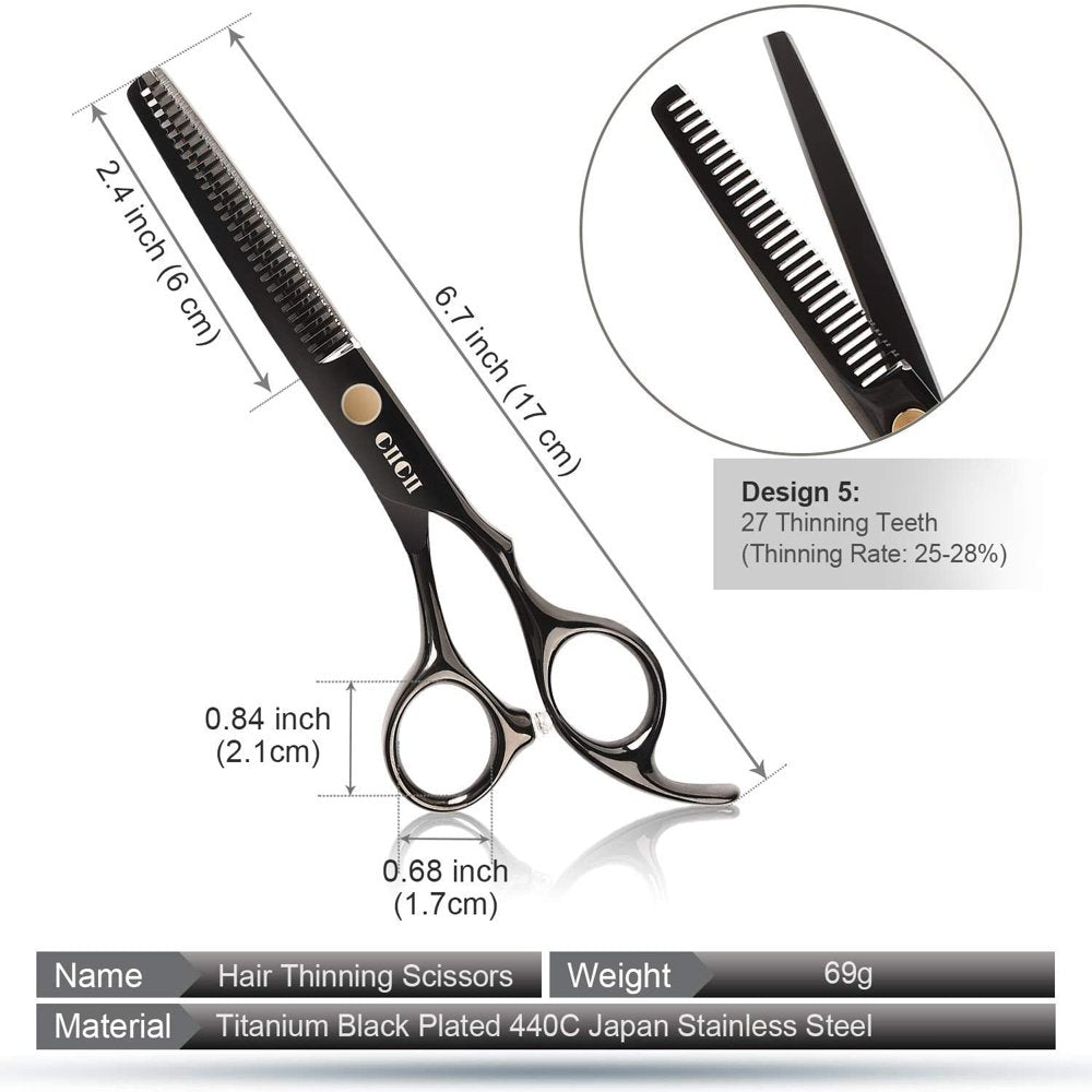 Hair Cutting Scissors Shears/Thinning/Set, CIICII 8 Pcs Professional Hairdressing Scissors Set