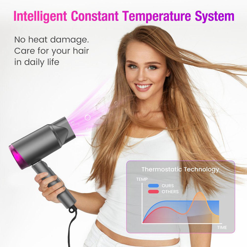 Sejoy High Speed Hair Dryer, 1800W Powerful Fast Blow Dryer, LED Display Negative Ion Hair Dryer Compact for Travel