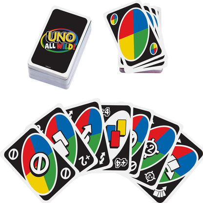 UNO All Wild Card Game for Family Night, No Matching Colors or Numbers Because All Cards Are Wild