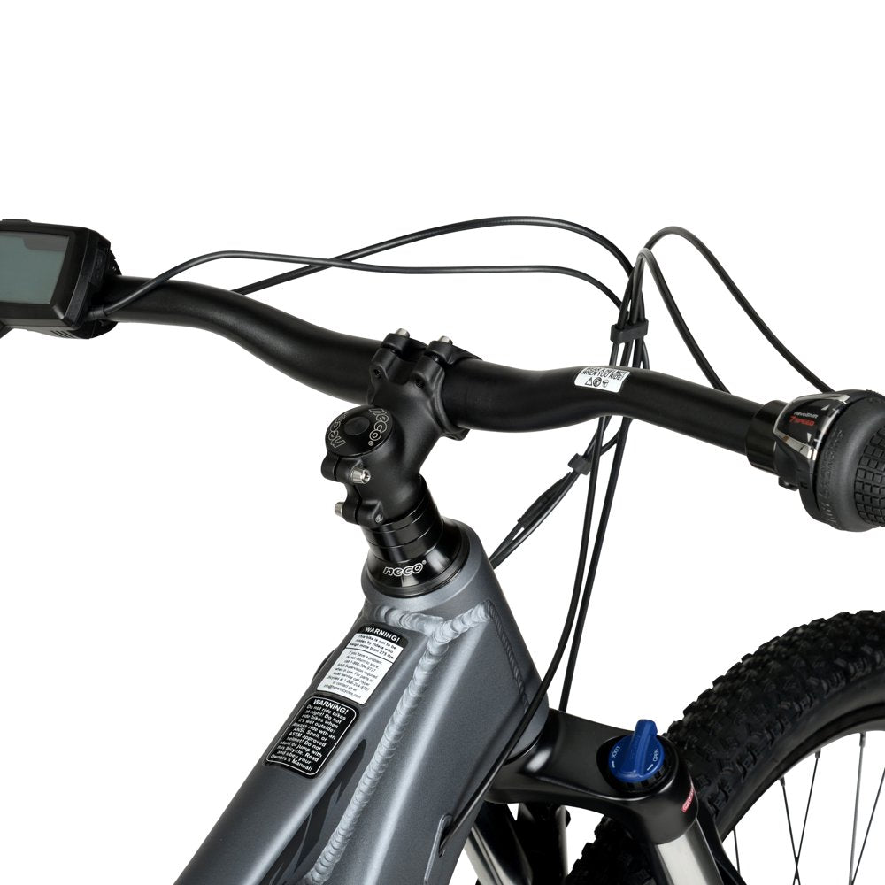 Hyper Bicycles E-Ride 29" 36V Electric Mountain Bike for Adults, Pedal-Assist, 250W Mid-Drive E-Bike Motor, Grey