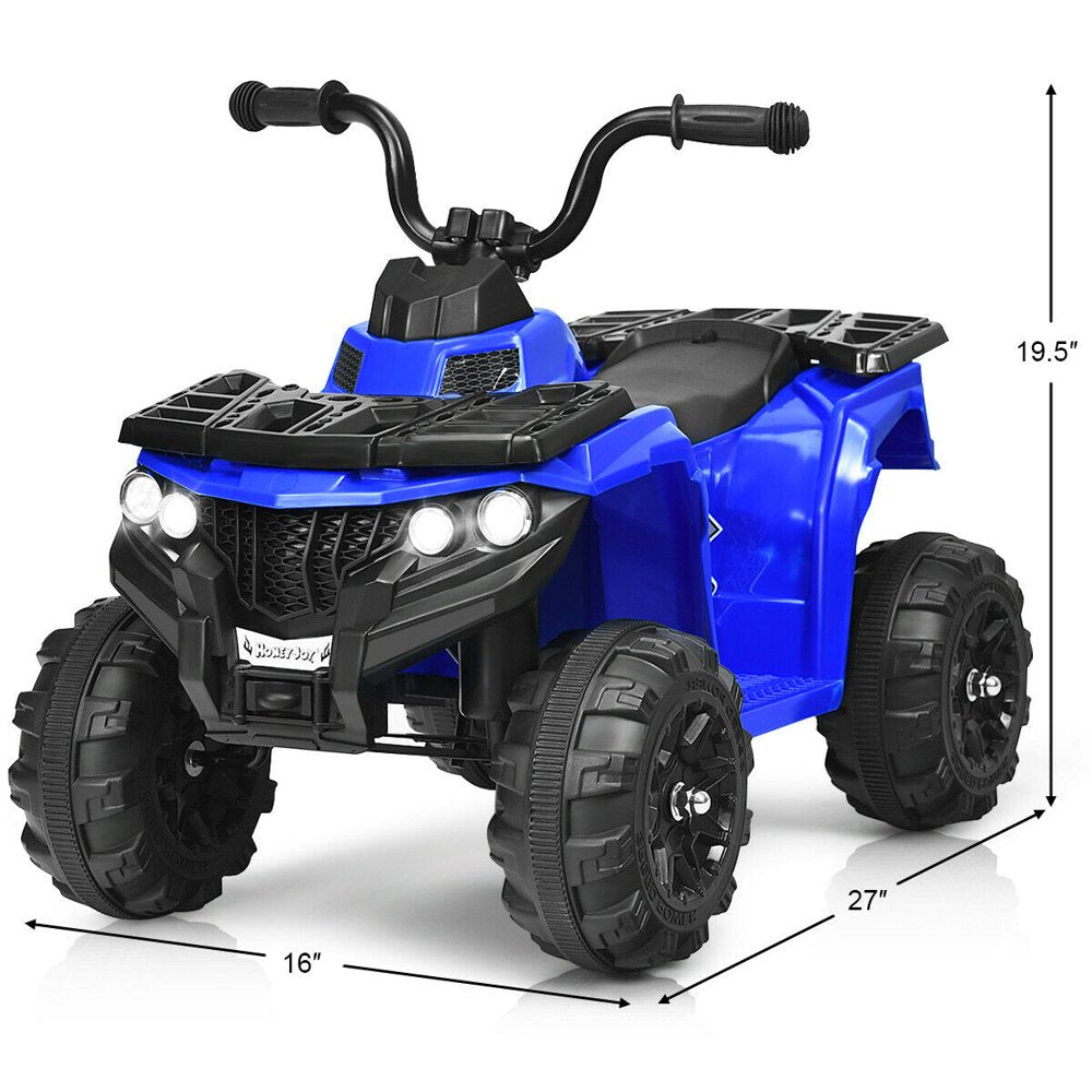 Gymax 6V Battery Powered Kids Ride On ATV 4-Wheeler Quad w/ MP3 & LED Headlight Blue