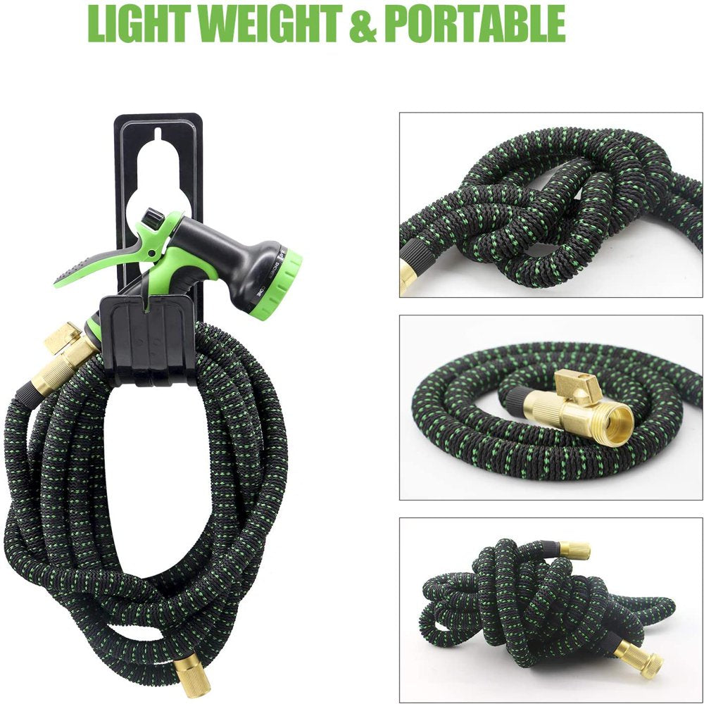 50Ft Flexible Garden Hose W/10 Function Nozzles, Expandable Water Hose with 3 /4 Inch Solid Brass Fittings & Double Latex Core, Lightweight Hose for Watering and Washing, Kink &Tangle Free,Rust Proof