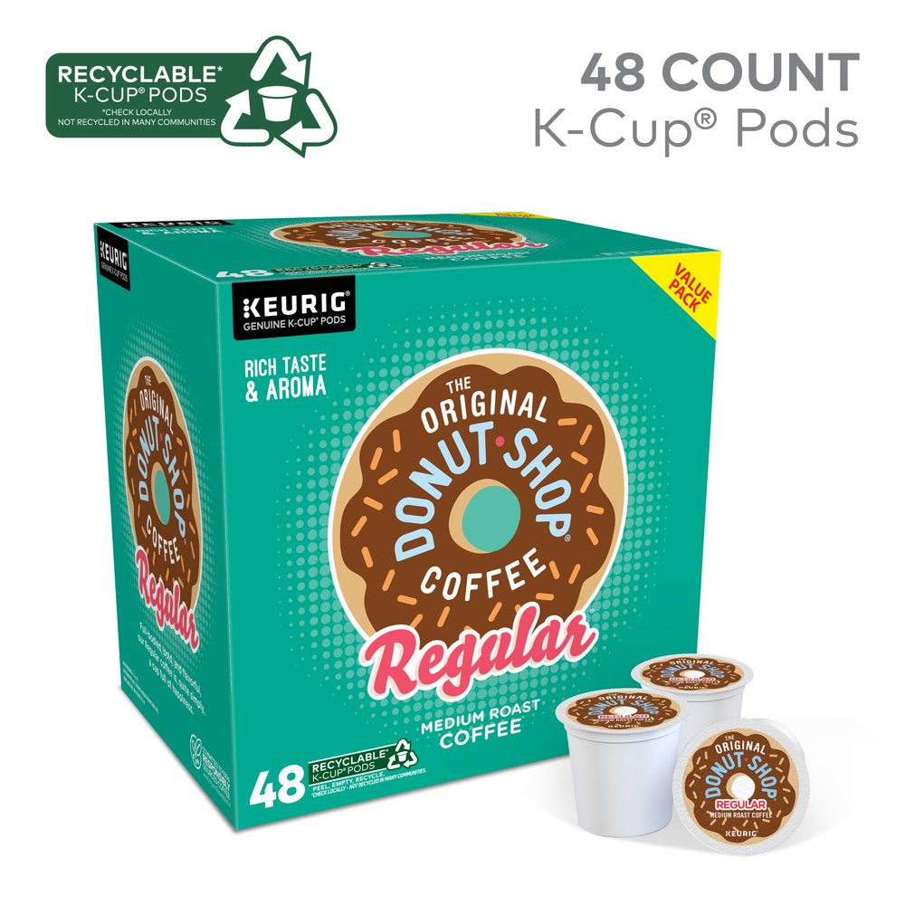 (2 pack) The Original Donut Shop Regular Keurig Single-Serve K-Cup Pods, Medium Roast Coffee, 48 Count