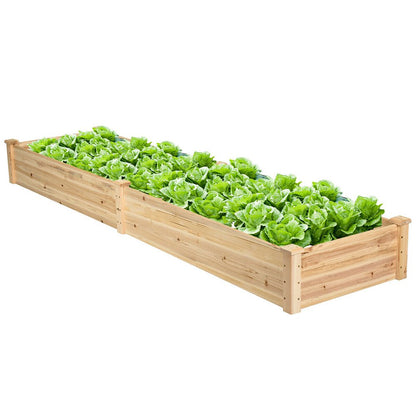 Costway Wooden Vegetable Raised Garden Bed Backyard Patio Grow Flowers Planter