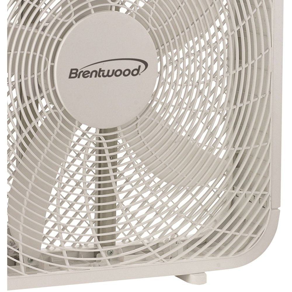 Brentwood Kool Zone 3-Speed 20" Box Fan, White