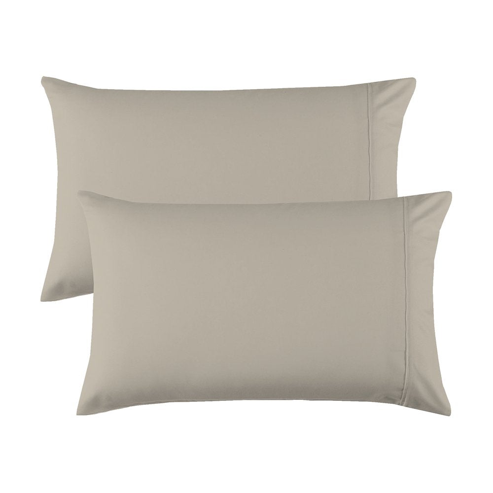 Purity Home Percale Weave Deep Pocket Organic Cotton Pillowcase King Beige