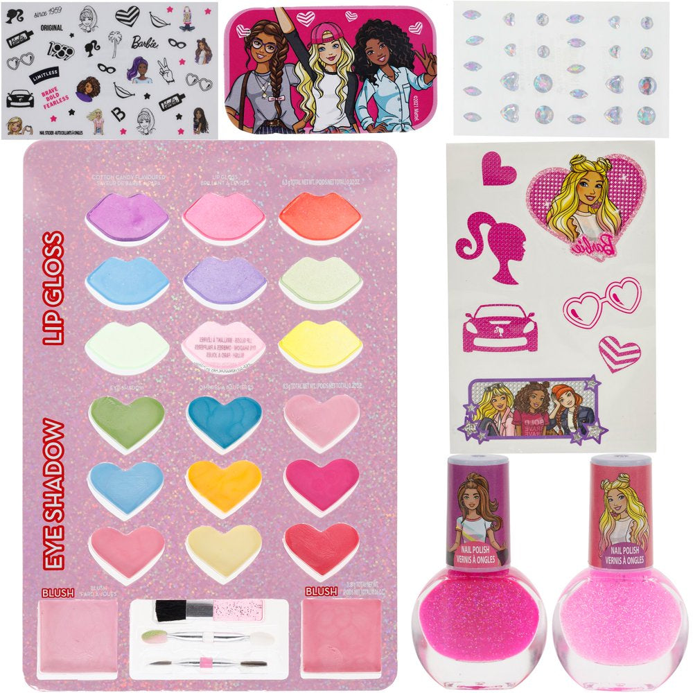 Barbie - Townley Girl Cosmetic Light-up Vanity Makeup Set, Pretend Play Toy and Gift for Girls, Ages 3+