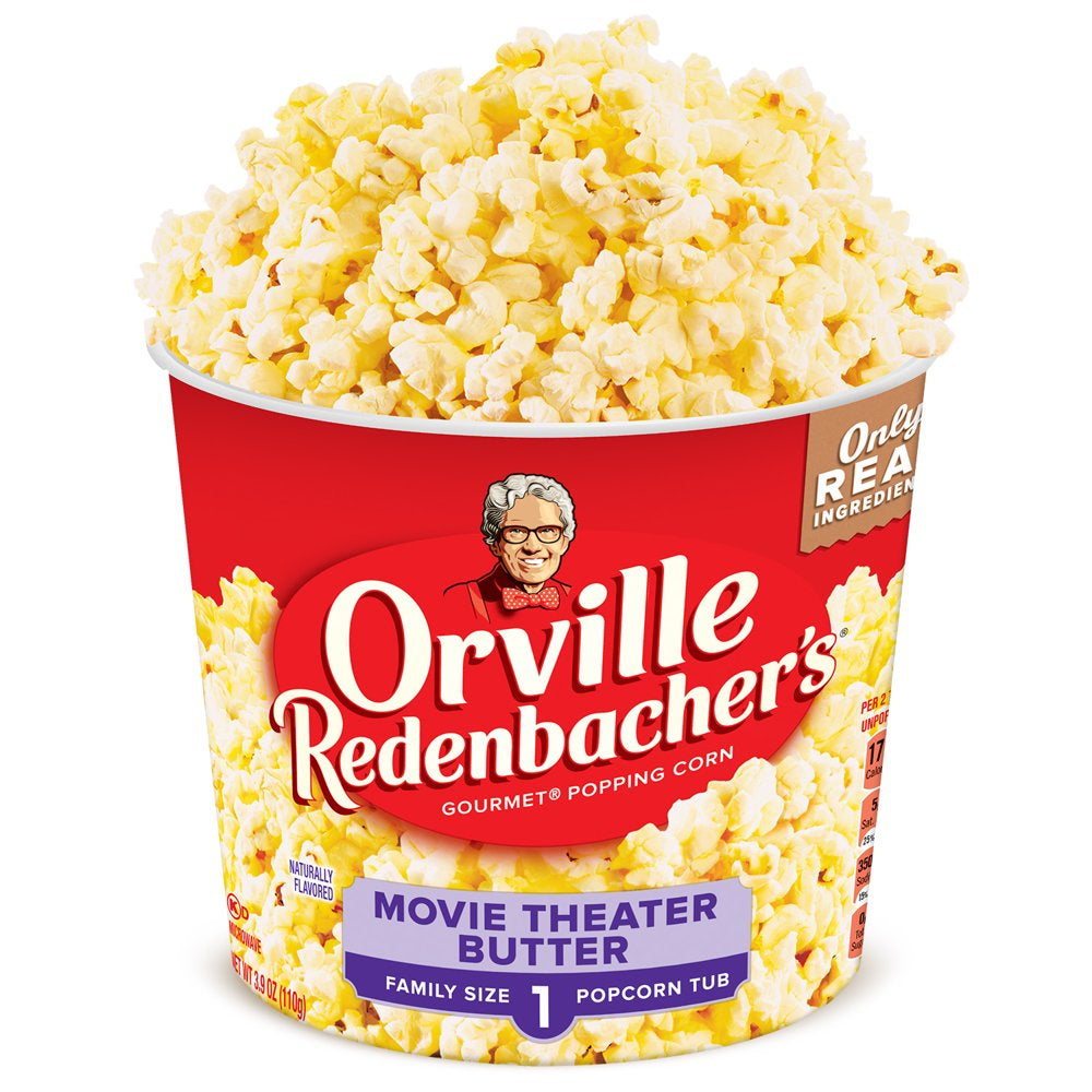 Orville Redenbachers Movie Theater Butter Microwave Popcorn 3.29 Oz. Tub