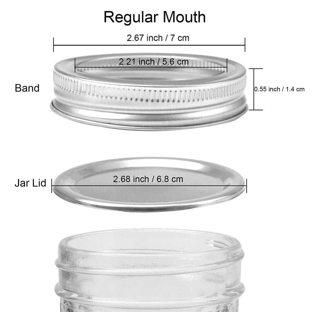 24pcs /12set Regular Mouth Canning Lids Bands Split-Type Leak Proof for Mason Jar Canning Lids with Rings