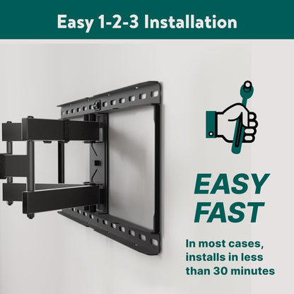 onn. Full Motion TV Wall Mount for 50" to 86" TVs, up to 15° Tilting