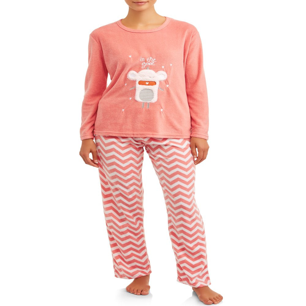 Cozy Critters Women's Super Plush Pajama Set with Embroidered Character