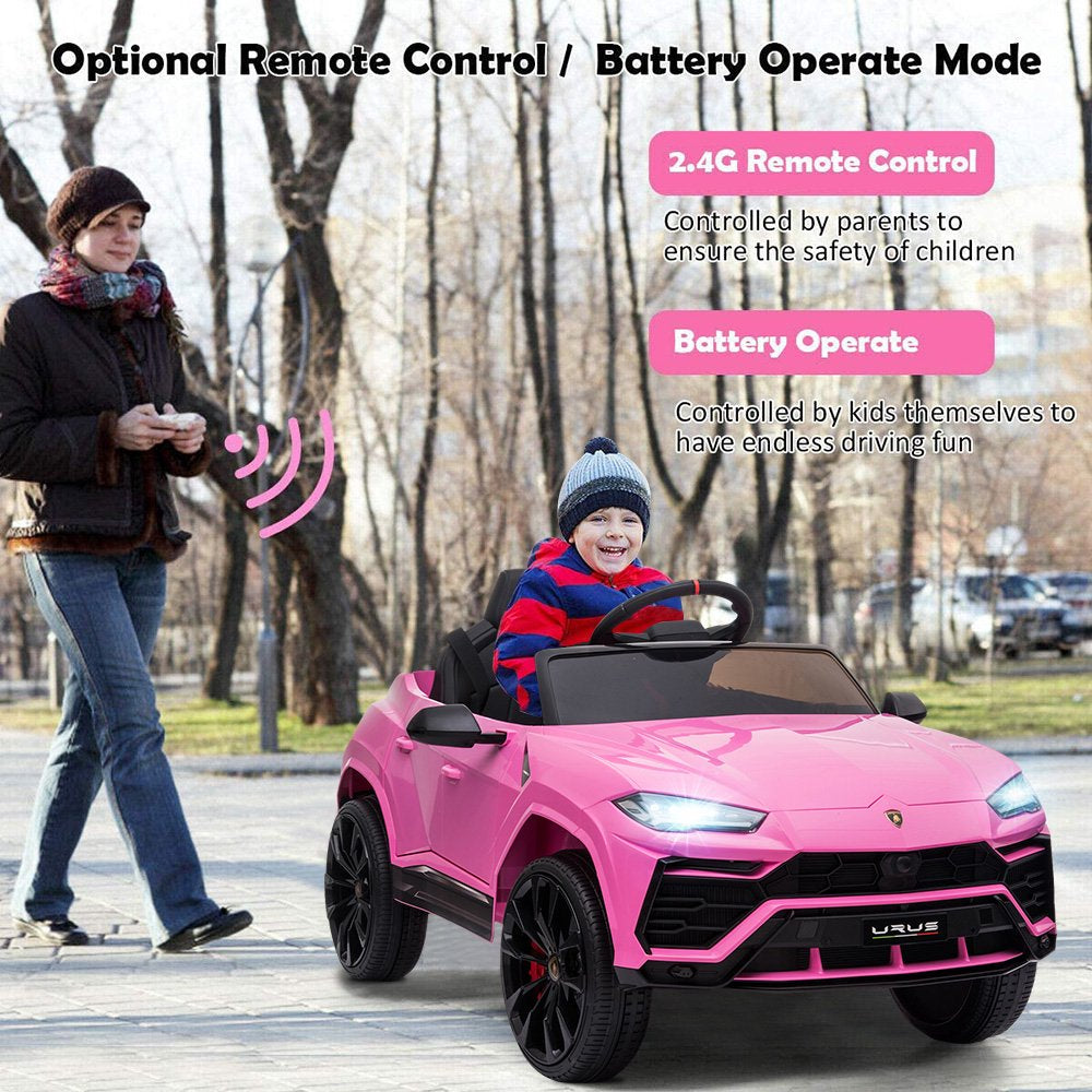 Lamborghini 12 V Powered Ride on Cars, Remote Control, Battery Powered, Pink