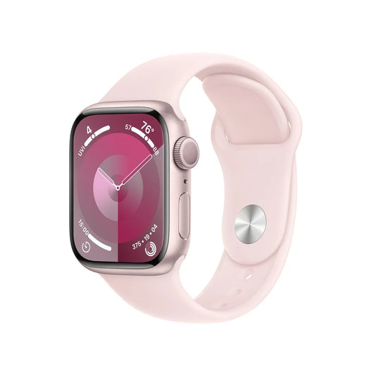 Apple Watch Series 9 GPS 41mm Pink Aluminum Case with Light Pink Sport Band - S/M