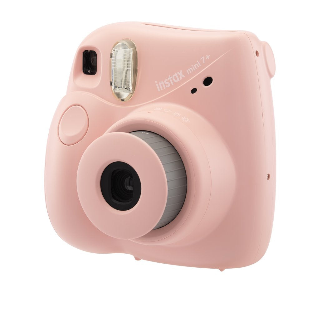 Fujifilm INSTAX Mini 7+ Exclusive Blister Bundle with Bonus Pack of Film (10-pack Mini Film), Light Pink