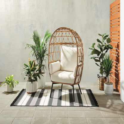 Better Homes & Gardens Ventura Boho Stationary Wicker Egg Chair