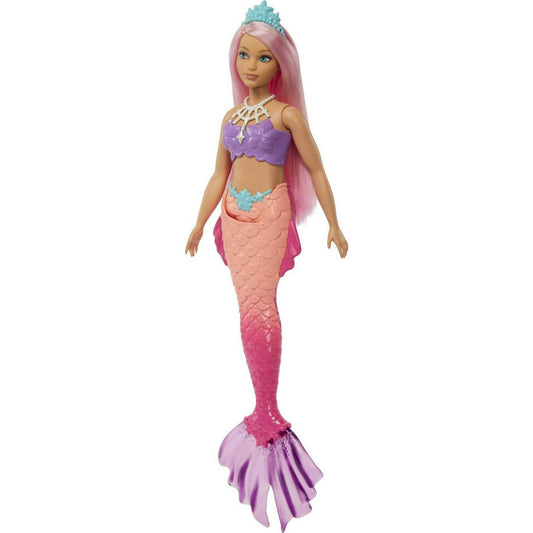 Barbie Dreamtopia Mermaid Doll with Curvy Body, Pink Hair & Tail & Tiara Accessory