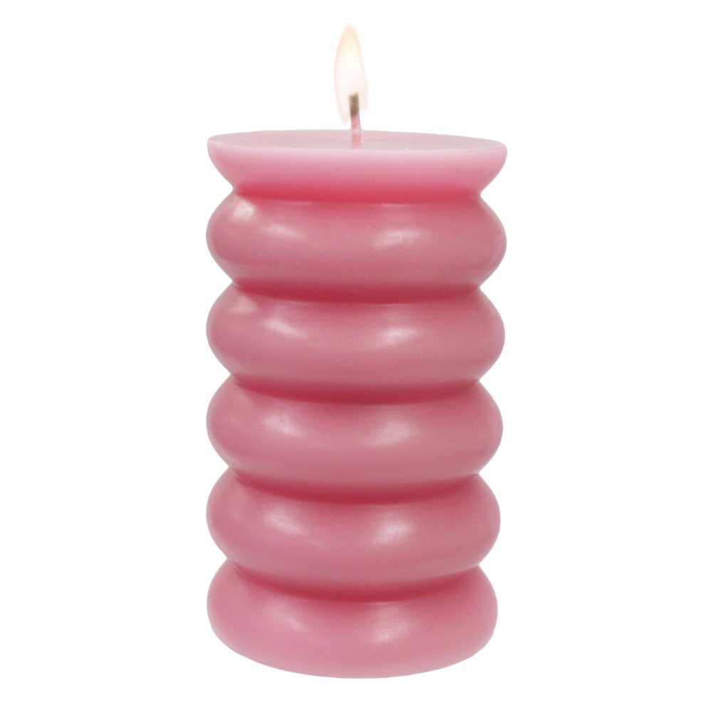 Better Homes & Gardens Unscented Bubble Pillar Candle, 3x5 inches, Pink