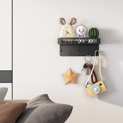 Key Holder for Wall Decorative with 5 Key Hooks, Mail and Key Ring Organizer, Key Hooks with Tray Techvida