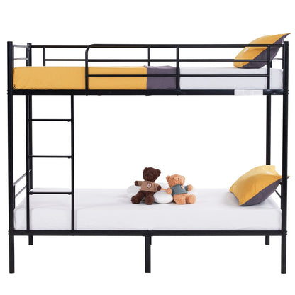 Zimtown Twin over Twin Steel Bunk Beds Frame Ladder Bedroom Dorm for Kids Adult Children