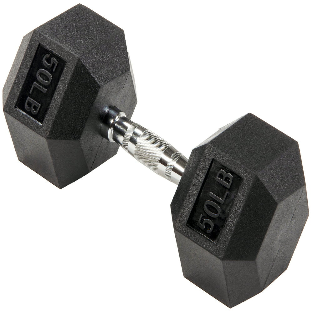 BalanceFrom Rubber Encased Hex Dumbbell, 35LBs, Single