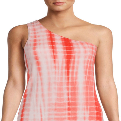 Time and Tru Women'S One-Shoulder Tie-Dye Dress