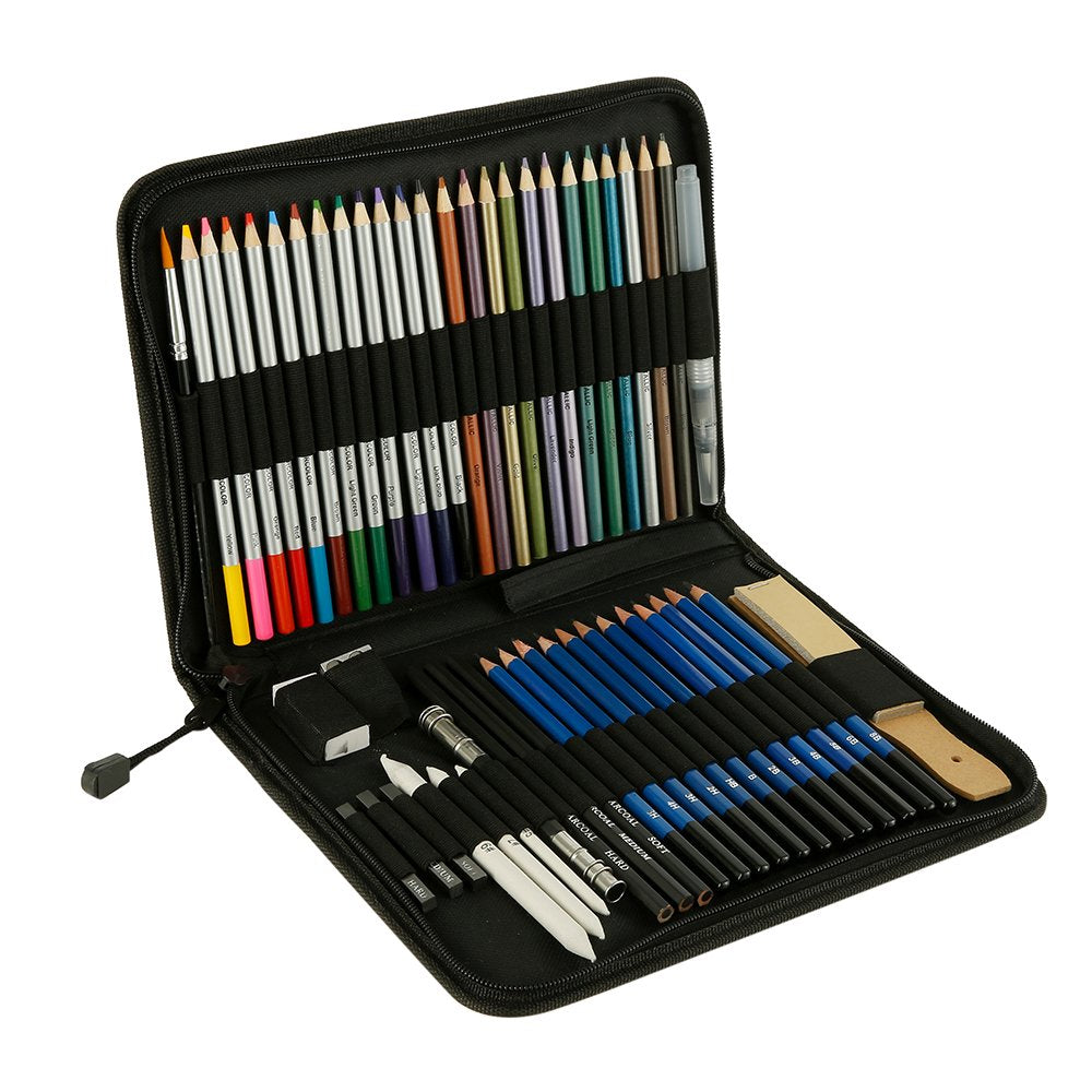 51 Pcs Drawing Set Sketching Kit, Pro Art Supplies Wood Pencil Sketching Pencils Art Sketch Painting Supplies for Artists Beginners Adults