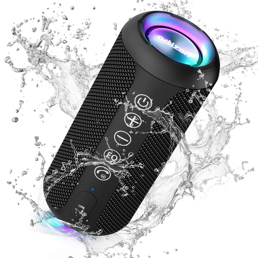 Ortizan Portable IPX7 Waterproof Wireless Bluetooth Speaker with 24W Loud Stereo Sound, 30H Playtime, Black